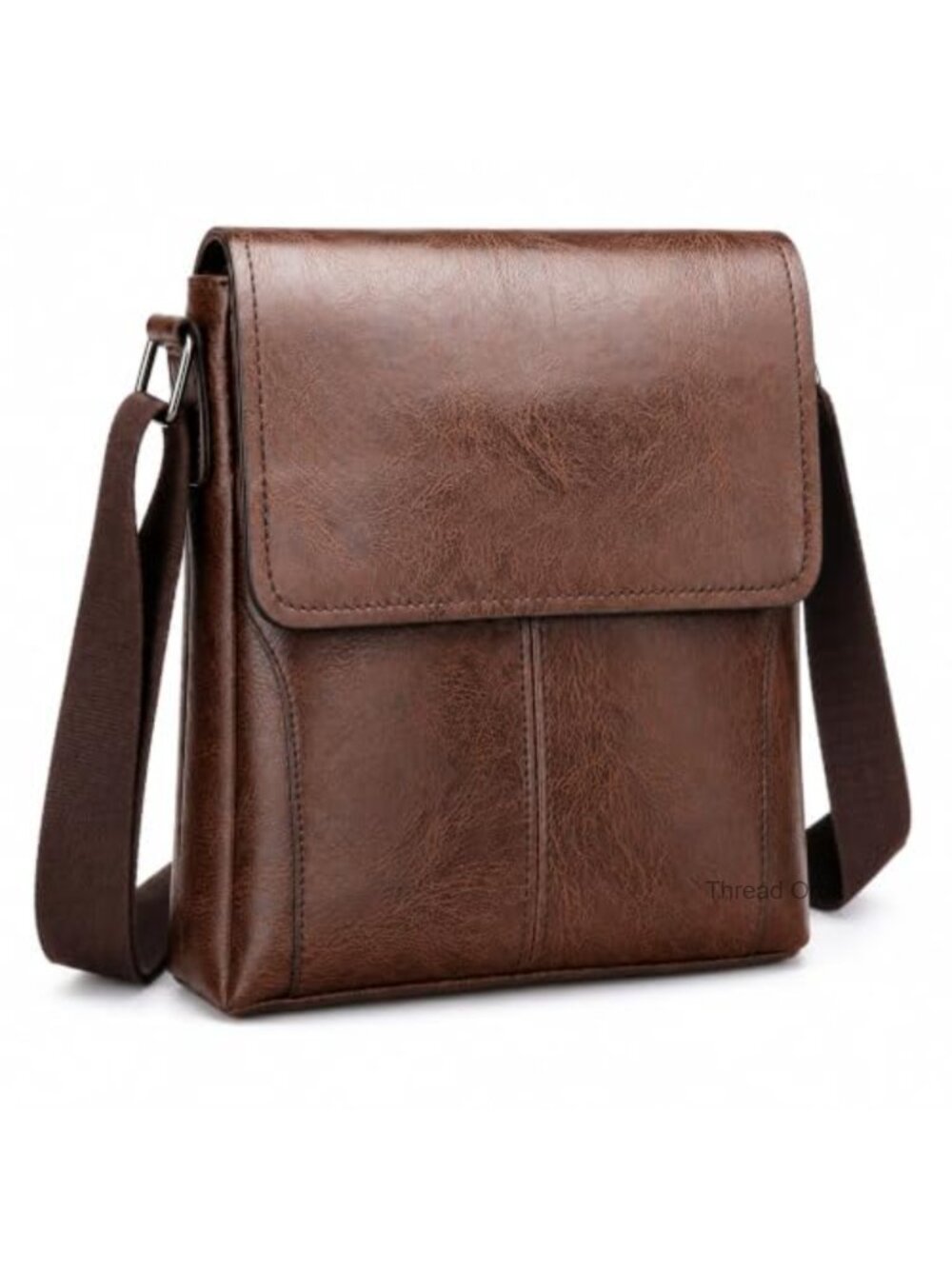 Small PU Leather Crossbody Bag Mens Messenger Bag Business Shoulder Bag Zipper